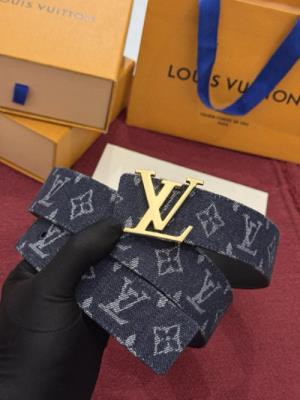 wholesale quality louis vuitton initiales monogram denim belt model no. 854